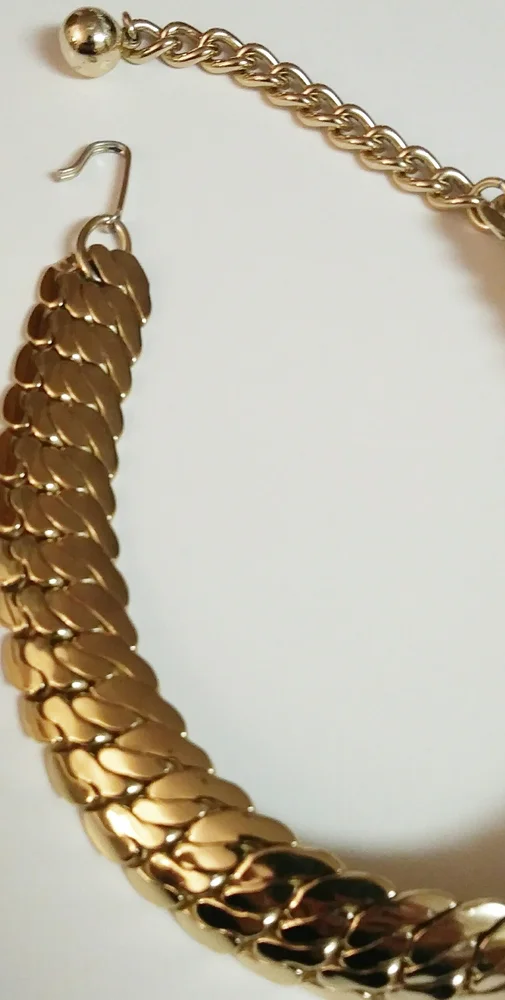 PRICE FIRM! Coro lite vintage 50s 60s thick gold chain necklace collar choker - Picture 2 of 6